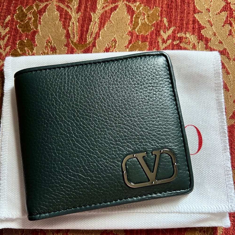 Valentino Dark Green Leather Wallet